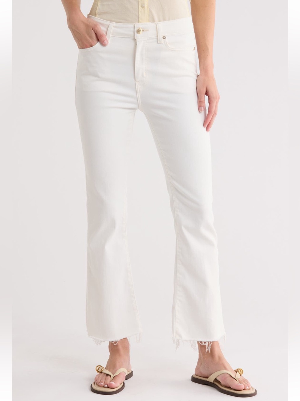 Frame Le Crop Raw Hem Mini Bootcut Jeans Size 26 in Color Au Natural Sz 26 Boho